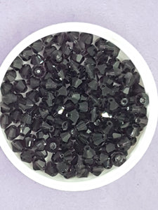 BICONES - 6MM GLASS FACETED BEADS - COLOUR - PURPLE