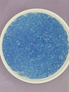 BICONES - 4MM CRYSTAL GLASS FACETED BEADS - GRADE AA - LIGHT BLUE (09)