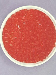 BICONES - 4MM CRYSTAL GLASS FACETED BEADS - GRADE AA - RED (14)