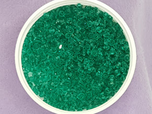 BICONES - 3MM CRYSTAL GLASS FACETED BEADS - GRADE AA - DARK GREEN