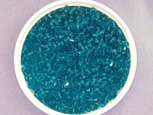 BICONES - 3MM CRYSTAL GLASS FACETED BEADS - GRADE AA - STEEL BLUE
