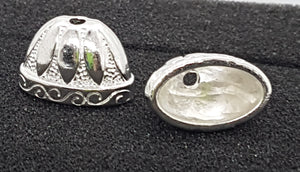 BEAD CAPS - SILVER COLOUR - 20 X 12MM