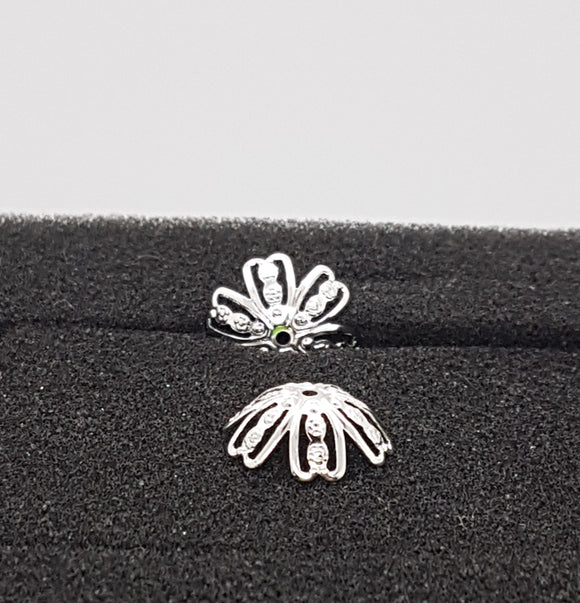 BEAD CAPS - SILVER COLOUR - 13 X 5MM