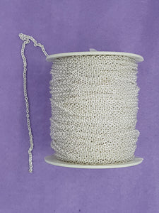 CHAIN - BRASS CABLE - UNWELDED -3 X 2 X 0.6MM SILVER COLOUR
