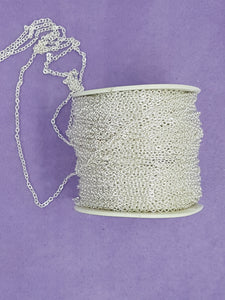 CHAIN - BRASS CABLE -  SOLDERED -2.5 X 2 X .45MM SILVER COLOUR