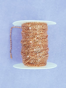 CHAIN - ELECTROPLATED CABLE - SOLDERED - 3 X 2.5 X 0.5MM ROSE GOLD