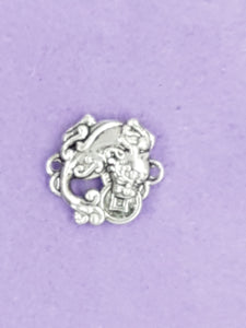 CHARMS - DRAGON - 27 X 26MM ANTIQUE SILVER COLOUR