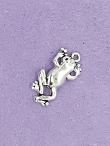 CHARMS - FROG - 22 X 10MM ANTIQUE SILVER COLOUR
