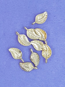 CHARMS - LEAVES - 15 X 7MM - GOLDEN COLOUR