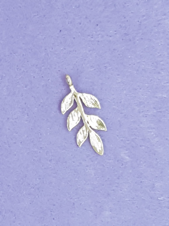 CHARMS - LEAVES - 25 X 11MM - GOLD PLATED ROSE GOLD COLOUR