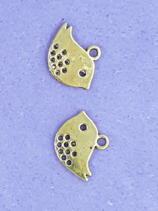 CHARMS - BIRD - 17 X 12MM - ANTIQUE GOLDEN COLOUR
