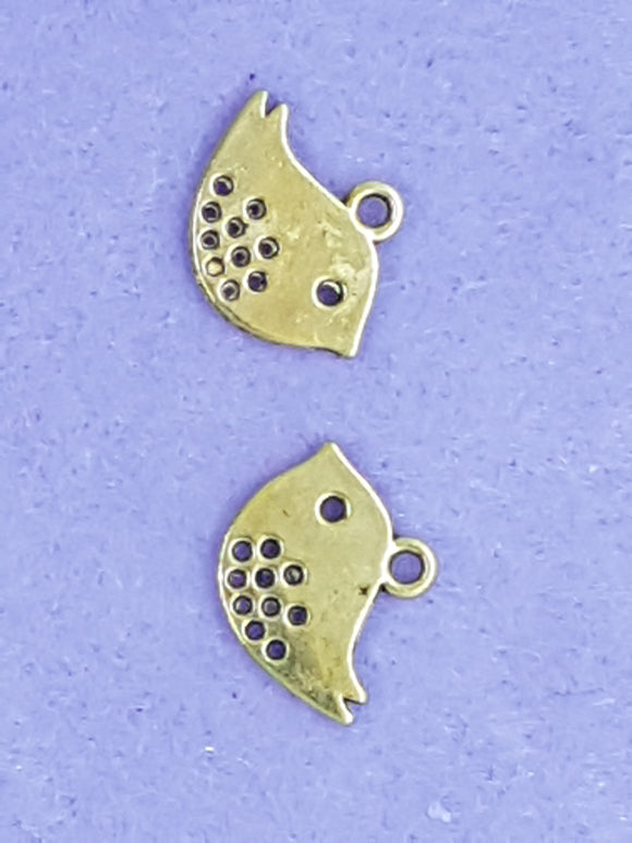 CHARMS - BIRD - 17 X 12MM - ANTIQUE GOLDEN COLOUR