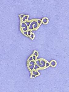 CHARMS - DOVE - 16 X 14MM - ANTIQUE GOLDEN COLOUR