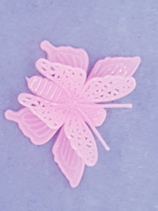 CHARMS - BUTTERFLIES - 36 X 50 X 12MM - ACRYLIC - PINK COLOUR