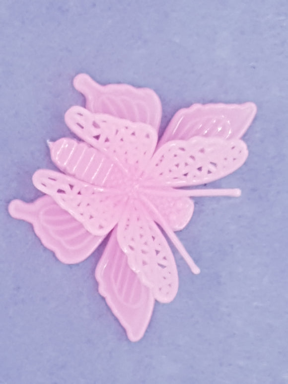 CHARMS - BUTTERFLIES - 36 X 50 X 12MM - ACRYLIC - PINK COLOUR