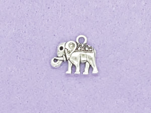 CHARMS - ELEPHANTS - 16 X 13MM - ANTIQUE SILVER COLOUR