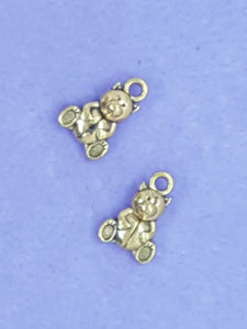 CHARMS - BEAR - 15 X 10MM - ANTIQUE GOLDEN COLOUR