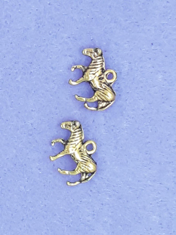 CHARMS - ZEBRA - 15 X 11MM - ANTIQUE GOLDEN COLOUR