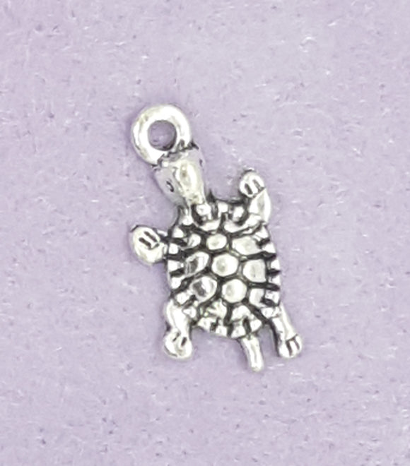 CHARMS - TURTLES - 23 X 12MM ANTIQUE SILVER COLOUR