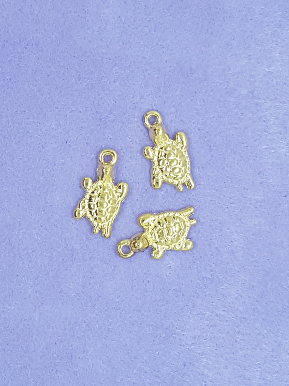 CHARMS - TURTLES - 23 X 13MM GOLDEN COLOUR