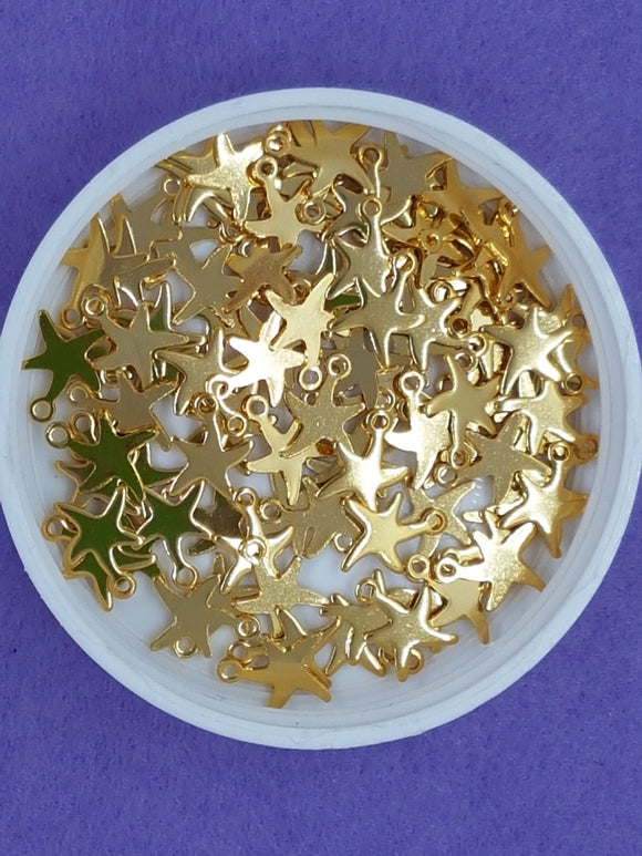 CHARMS - STARFISH - S/STEEL 11 X 9 X 0.8MM GOLDEN