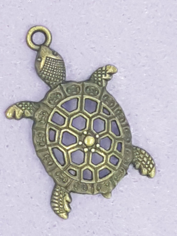 CHARMS - TURTLES - 38 X 25MM ANTIQUE BRONZE COLOUR