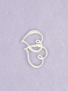 CHARMS - HEARTS - 30 X 25MM SILVER COLOUR