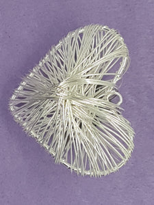CHARMS - HEARTS - 50 X 55MM SILVER COLOUR