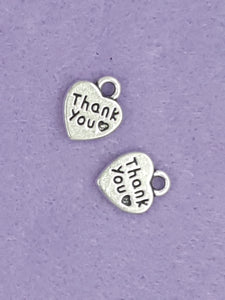 CHARMS - HEARTS - 10 X 13MM ANTIQUE SILVER COLOUR