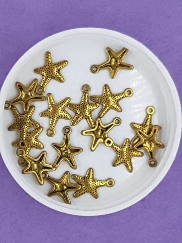 CHARMS - DOLPHIN - 19 X 11MM ANTIQUE GOLDEN COLOUR