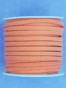 CORD - FAUX SUEDE  - 3 X 1.5MM - LIGHT ORANGE COLOUR