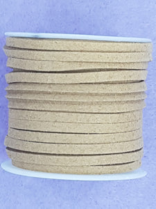 CORD - FAUX SUEDE  - 3 X 1.5MM - CAMEL COLOUR