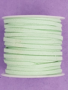 CORD - FAUX SUEDE  - 3 X 1.5MM -SPEARMINT COLOUR