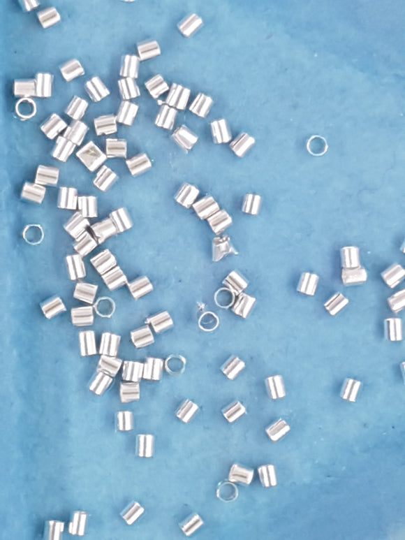 CRIMP TUBES - SILVER COLOUR - 1.5MM X 1.5MM