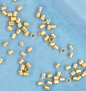 CRIMP TUBES - GOLDEN COLOUR - 2MM X 2MM