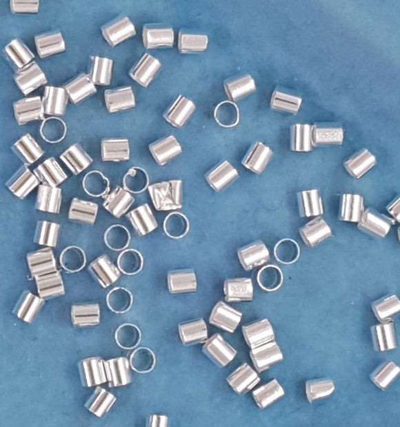 CRIMP TUBES - SILVER COLOUR - 2.5MM X 2.5MM