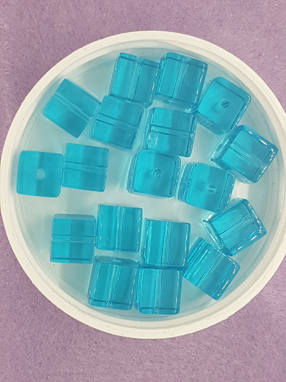 CUBES - 10MM GLASS - SKY BLUE COLOUR