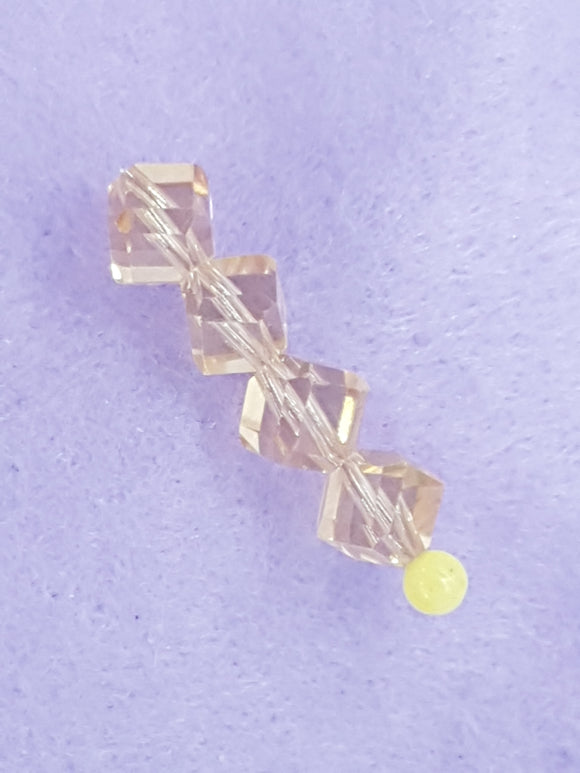 CUBES - 8MM GLASS - GOLDEN FACETED