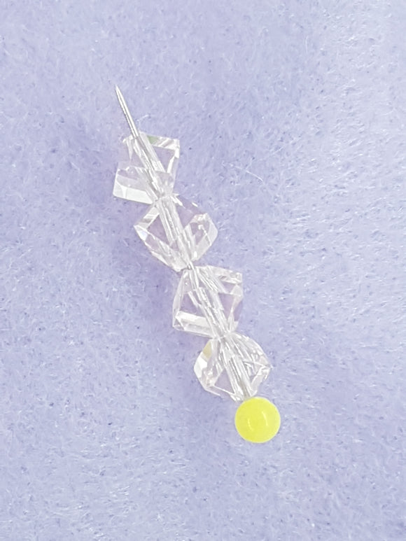 CUBES - 8MM GLASS - PINK FACETED