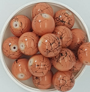 16MM GLASS BEADS - Packet of 10 - ORANGE
