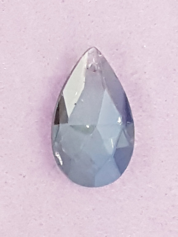TEARDROPS - 28 x 17MM FACETED ELECTROPLATED GLASS - STEEL BLUE