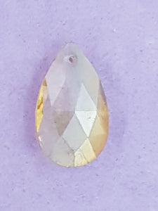 TEARDROPS - 28 x 17MM FACETED E.PLATED GLASS - PEACH PUFF