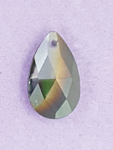 TEARDROPS - 28 x 17MM FACETED E.PLATED GLASS - CHARCOAL