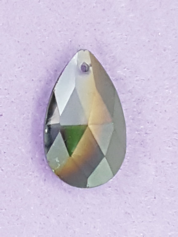 TEARDROPS - 28 x 17MM FACETED E.PLATED GLASS - CHARCOAL