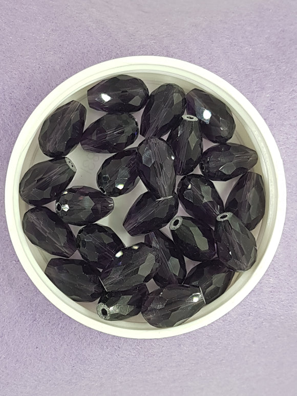 TEARDROPS - 15 X 10MM FACETED GLASS - PURPLE