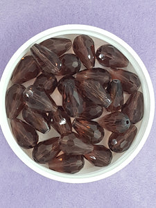 TEARDROPS - 15 X 10MM FACETED GLASS - AMETHYST