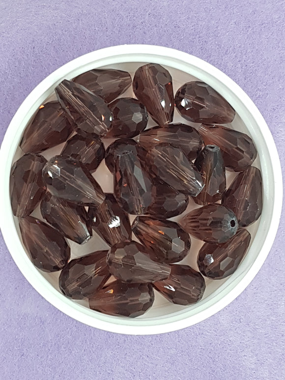 TEARDROPS - 15 X 10MM FACETED GLASS - AMETHYST