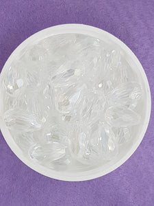 TEARDROPS - 15 X 10MM FACETED GLASS - AB COLOUR