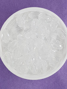 TEARDROPS - 11 X 8MM FACETED CRYSTAL GLASS - DIAMOND CLEAR