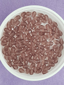 TEARDROPS - 6 X 4MM FACETED GLASS - AMETHYST